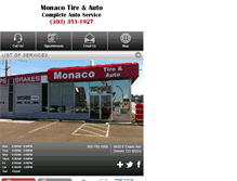 Tablet Screenshot of monacotireandautorepair.com